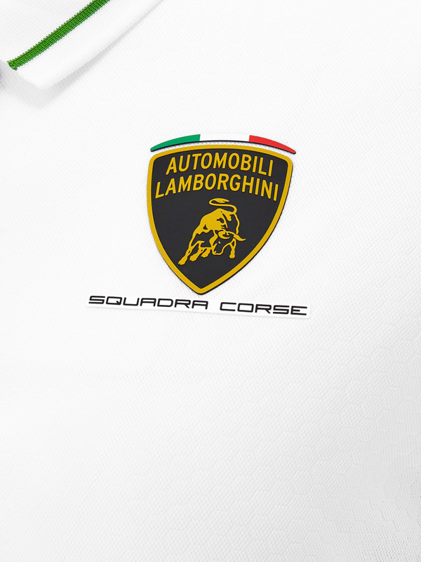 Automobili Lamborghini Squadra Corse polo blanco para mujer - Lamborghini Store