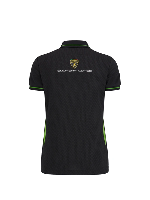 Automobili Lamborghini Squadra Corse polo negro para mujer - Lamborghini Store