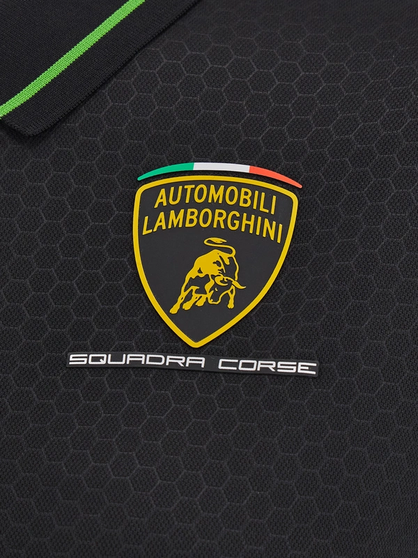 Automobili Lamborghini Squadra Corse 女式黑色 Polo 衫 - Lamborghini Store