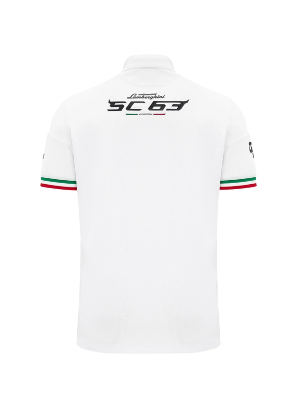 Automobili Lamborghini Squadra Corse polo blanc pour homme - Lamborghini Store