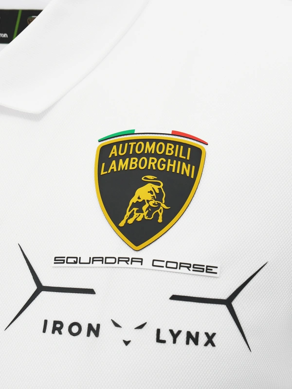 Polo bianca da uomo Automobili Lamborghini Squadra Corse - Lamborghini Store