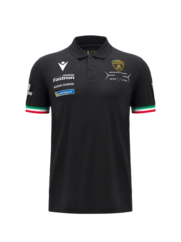 Polo nera da uomo Automobili Lamborghini Squadra Corse - Lamborghini Store