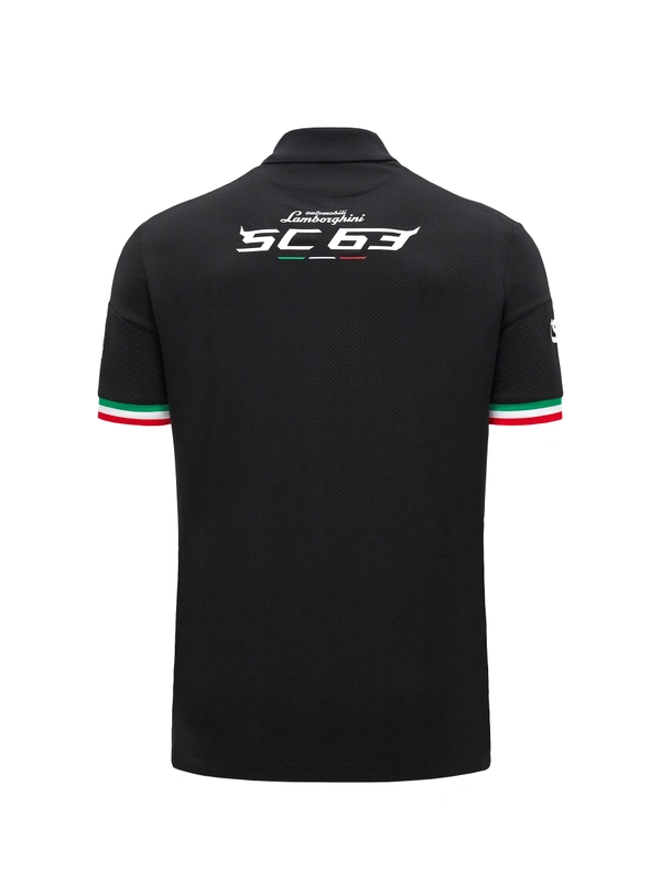 Automobili Lamborghini Squadra Corse schwarzes Herren-Poloshirt - Lamborghini Store