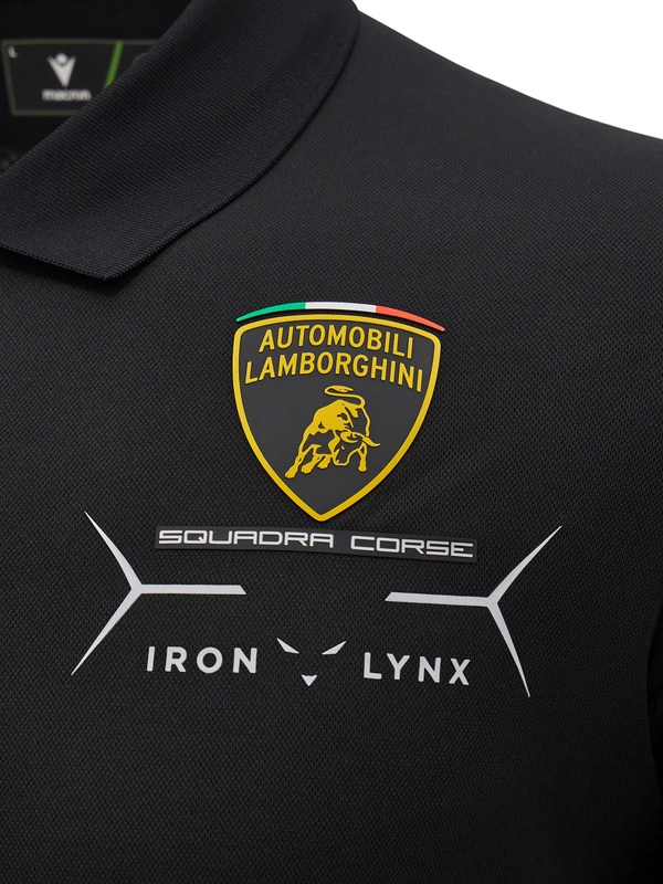 Automobili Lamborghini Squadra Corse men's black polo shirt - Lamborghini Store