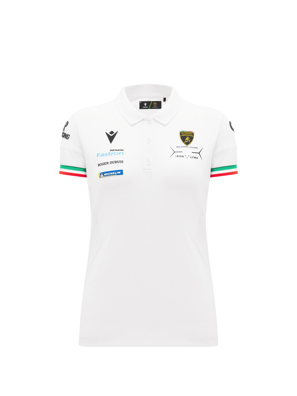 Automobili Lamborghini Squadra Corse 女式白色 Polo 衫 - Lamborghini Store