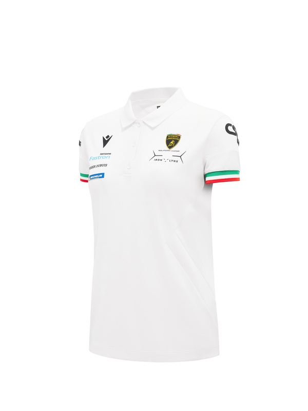 Automobili Lamborghini Squadra Corse weißes Damen-Poloshirt - Lamborghini Store