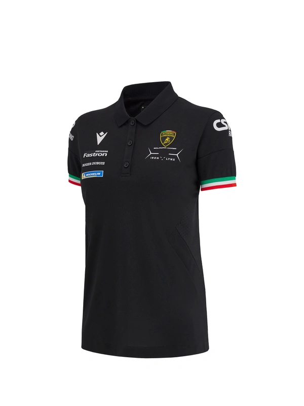 Automobili Lamborghini Squadra Corse 女式黑色 Polo 衫 - Lamborghini Store