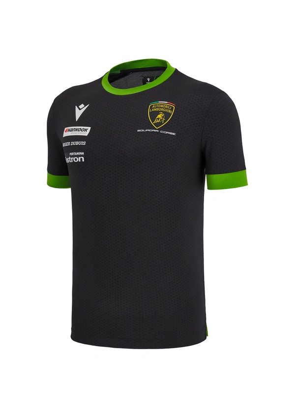 Automobili Lamborghini Squadra Corseメンズ スポーツシャツ（ブラック） - Lamborghini Store