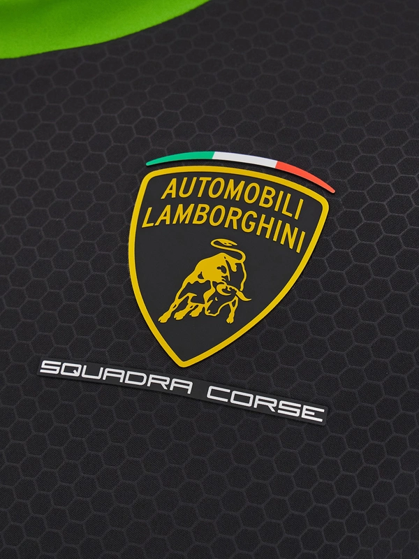 Automobili Lamborghini Squadra Corseメンズ スポーツシャツ（ブラック） - Lamborghini Store