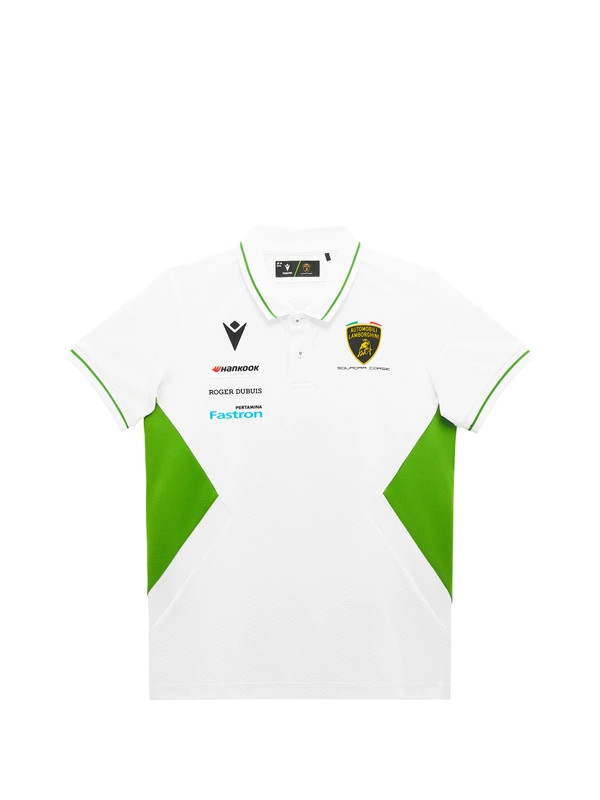 Automobili Lamborghini Squadra Corse kid's white polo shirt - Lamborghini Store