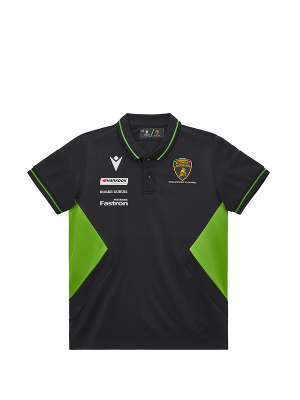 Automobili Lamborghini Squadra Corse kid's black polo shirt - Lamborghini Store