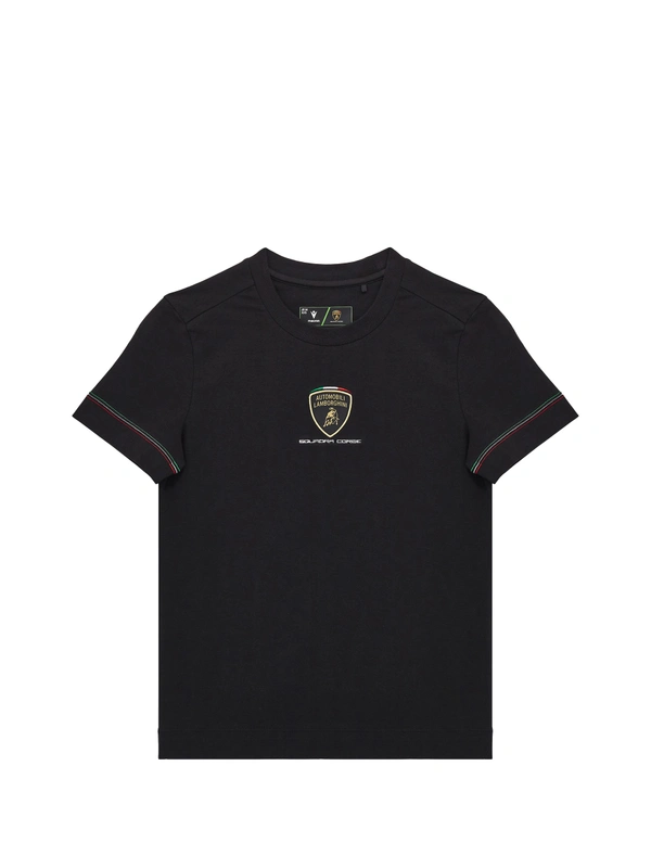 Automobili Lamborghini Squadra Corse schwarzes Trikolore Kinder-Sportshirt - Lamborghini Store