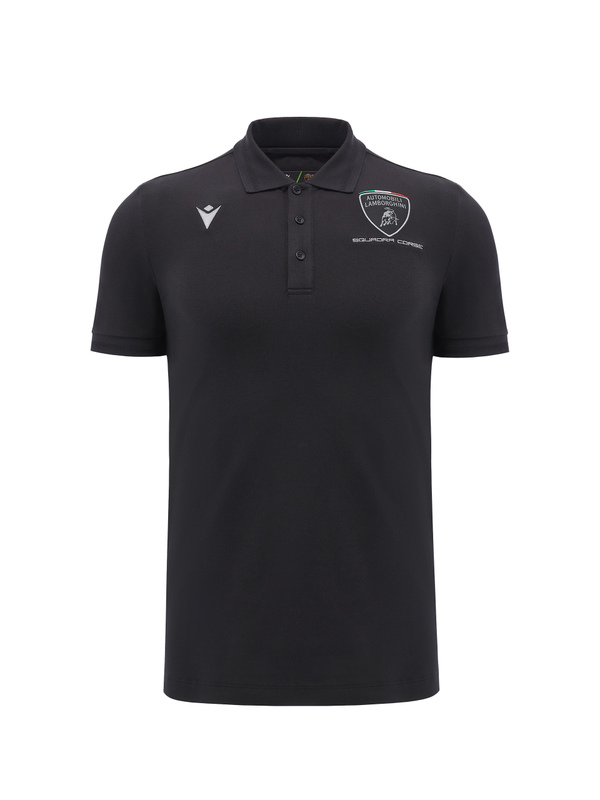 Polo nera da uomo Automobili Lamborghini Squadra Corse - Lamborghini Store