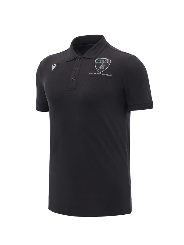 Polo nera da uomo Automobili Lamborghini Squadra Corse - Lamborghini Store