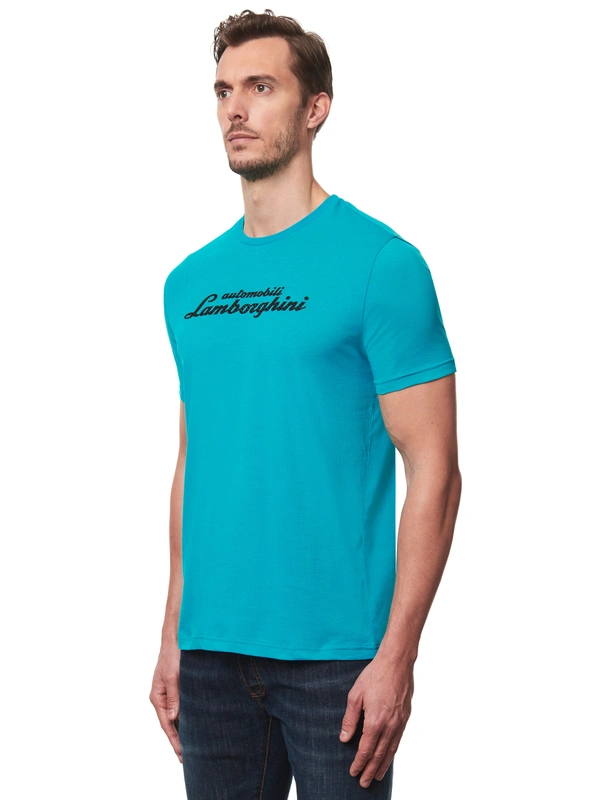 AUTOMOBILI LAMBORGHINI 标志性徽标文字 T 恤 - Lamborghini Store
