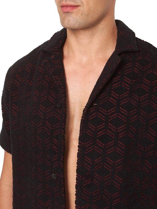 CAMICIA DI COTONE CON COLLETTO CAPRI E VESTIBILITÀ MORBIDA ORLEBAR BROWN X AUTOMOBILI LAMBORGHINI - Lamborghini Store