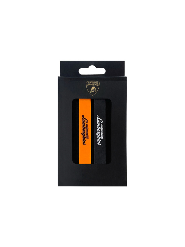 SET BRACCIALI IN SILICONE AUTOMOBILI LAMBORGHINI - NERO E ARANCIONE - Lamborghini Store