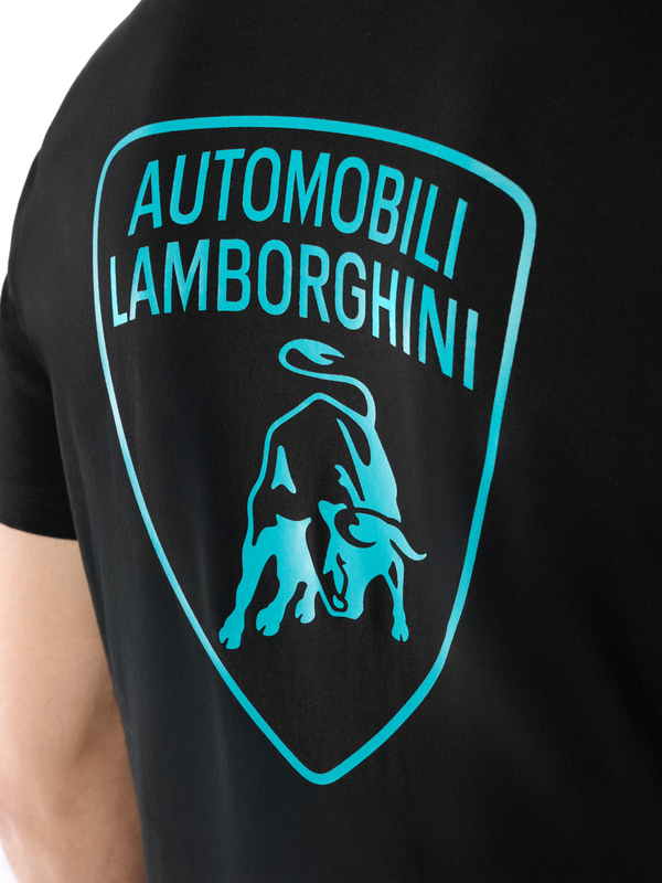 T-SHIRT AUTOMOBILI LAMBORGHINI CON LOGOSCRYPT A CONTRASTO - Lamborghini Store
