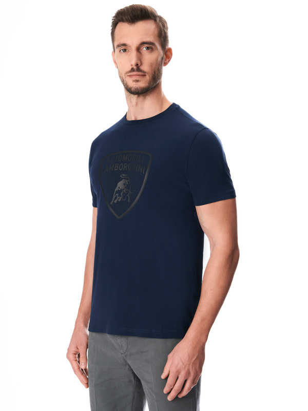 AUTOMOBILI LAMBORGHINI ICONIC BIG SHIELD CREW NECK T-SHIRT - Lamborghini Store