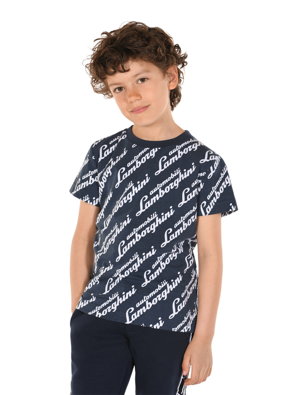 KIDS’ ALL-OVER LOGOSCRIPT T-SHIRT - Lamborghini Store