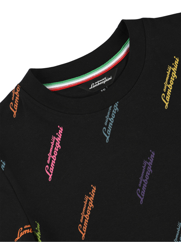 Allover Logoscript T-shirt|95% cotton, 5% elastane| - Lamborghini Store