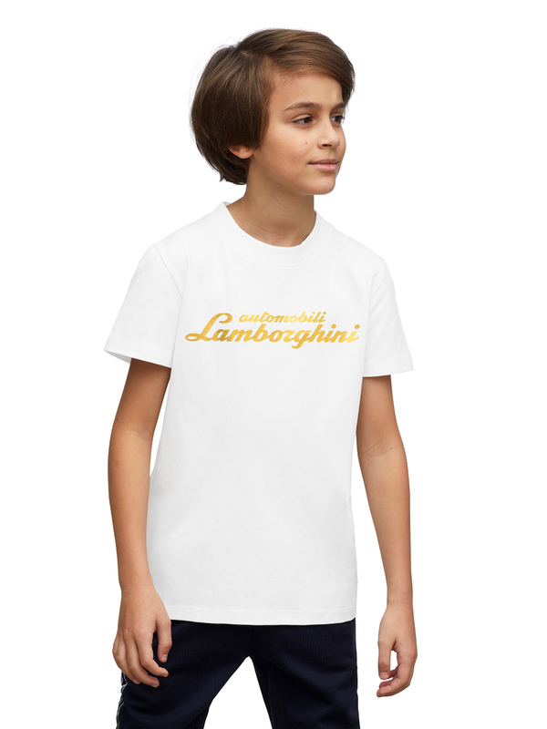 烫印标志字样的儿童T恤 - Lamborghini Store